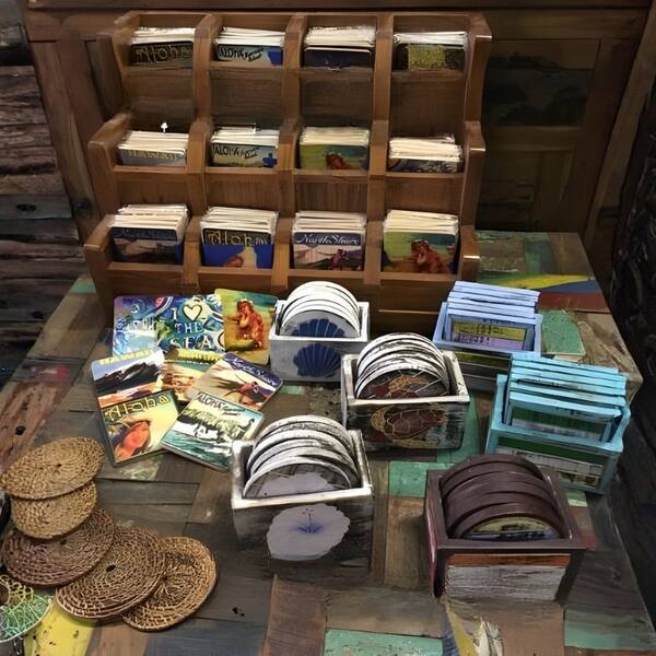 Postcards Coasters Display