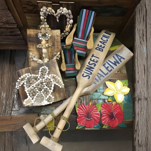 Paddles and shell art